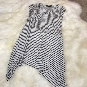Black and white striped dress